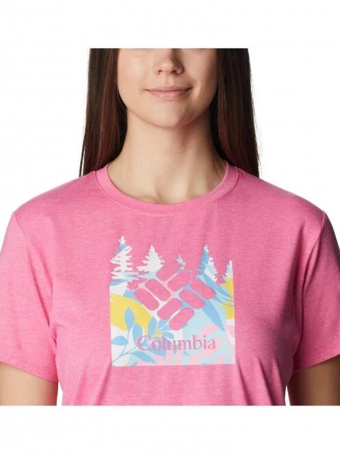 tricou pentru sport, cu maneci scurte pt. femei Columbia Sun Trek Ss Graphic Tee magenta 5
