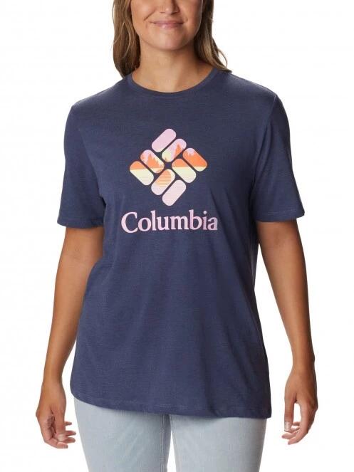 tricou cu maneci scurte pt. femei Columbia Bluebird Day Relaxed Crew Neck albastru 2