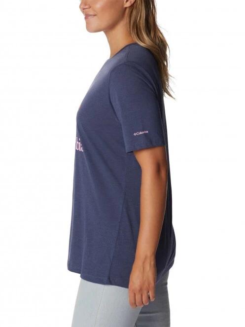 tricou cu maneci scurte pt. femei Columbia Bluebird Day Relaxed Crew Neck albastru 3