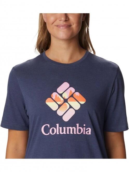 tricou cu maneci scurte pt. femei Columbia Bluebird Day Relaxed Crew Neck albastru 5