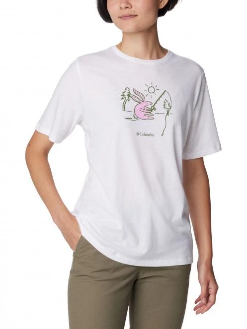 tricou cu maneci scurte pt. femei Columbia Bluebird Day Relaxed Crew Neck alb 5