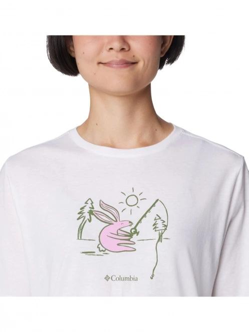 tricou cu maneci scurte pt. femei Columbia Bluebird Day Relaxed Crew Neck alb 6