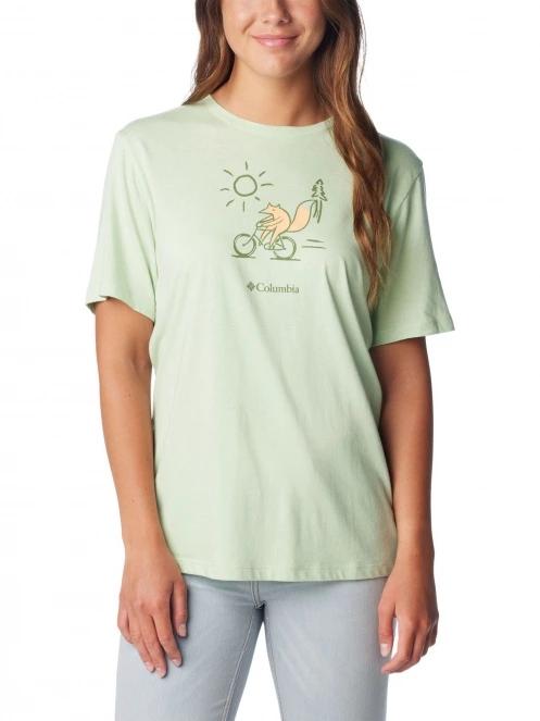 tricou cu maneci scurte pt. femei Columbia Bluebird Day Relaxed Crew Neck verde 2