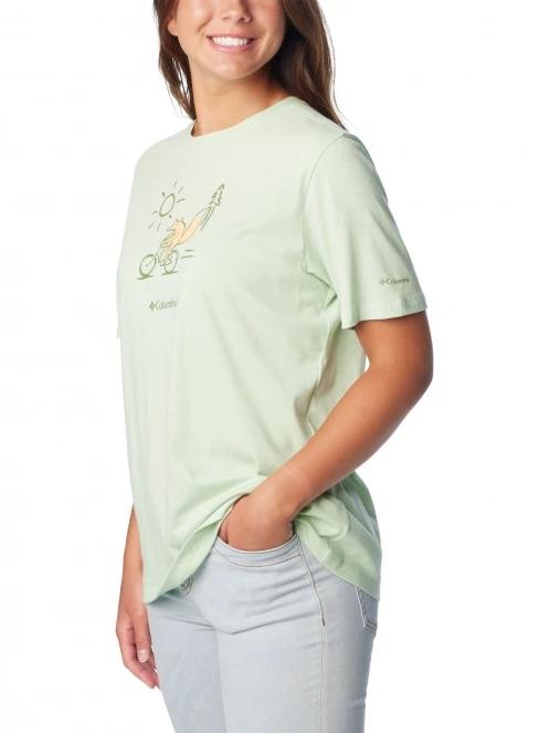 tricou cu maneci scurte pt. femei Columbia Bluebird Day Relaxed Crew Neck verde 5