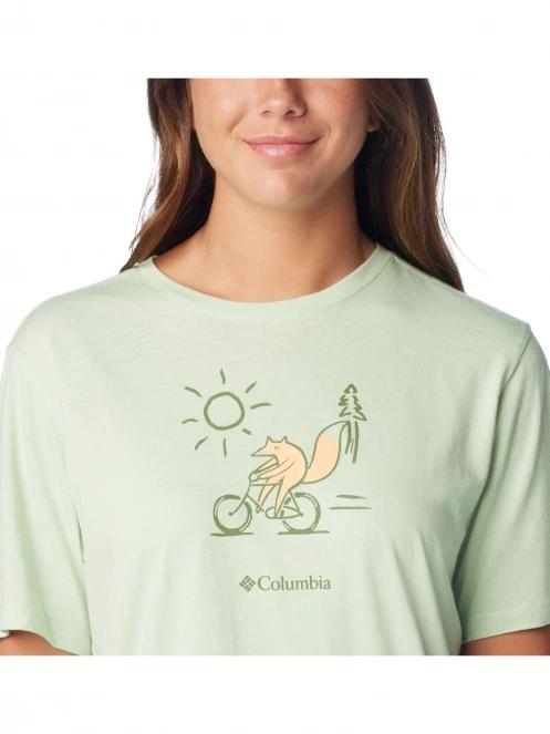 tricou cu maneci scurte pt. femei Columbia Bluebird Day Relaxed Crew Neck verde 6