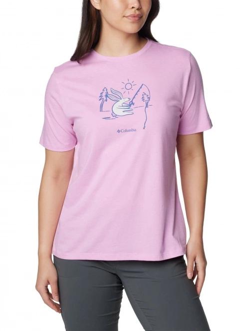 tricou cu maneci scurte pt. femei Columbia Bluebird Day Relaxed Crew Neck roz 5
