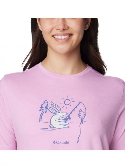 tricou cu maneci scurte pt. femei Columbia Bluebird Day Relaxed Crew Neck roz 6