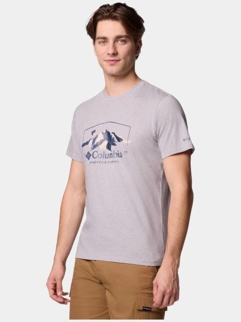 tricou cu maneci scurte pt. barbati Columbia Path Lake Graphic Tee II gri 3