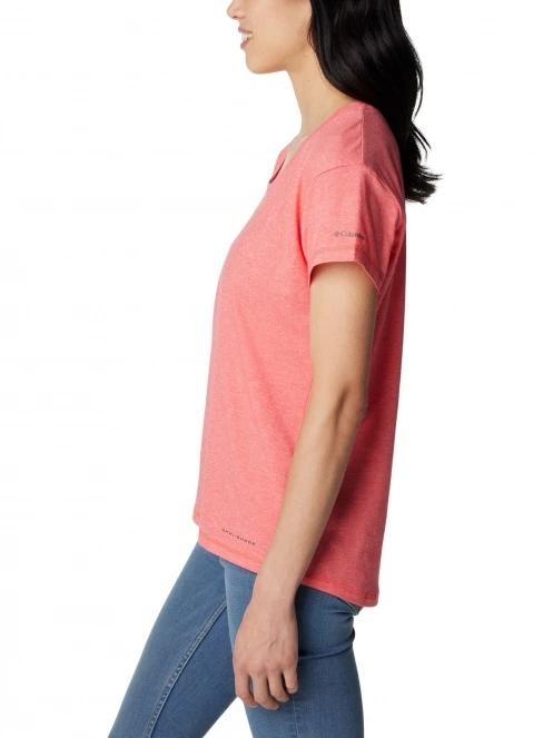 tricou pentru sport, cu maneci scurte pt. femei Columbia Sun Trek Short Sleeve Tee rosu 3