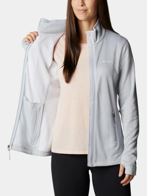 pulover polar pt. femei Columbia W Park View Grid Fleece Full Zip gri 6