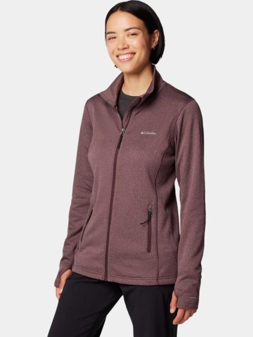 pulover polar pt. femei Columbia W Park View Grid Fleece Full Zip rosu 3