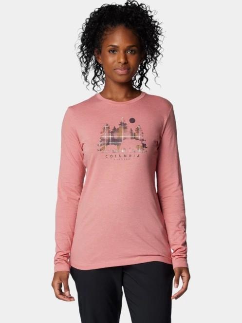 tricou cu maneci lungi pt. femei Columbia Hidden Haven Long Sleeve Tee roz 2