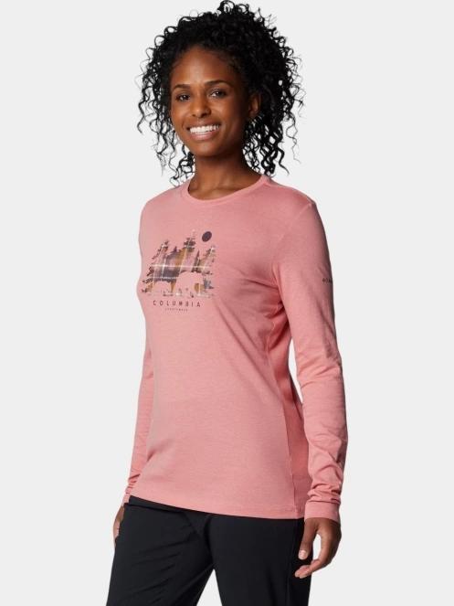 tricou cu maneci lungi pt. femei Columbia Hidden Haven Long Sleeve Tee roz 3