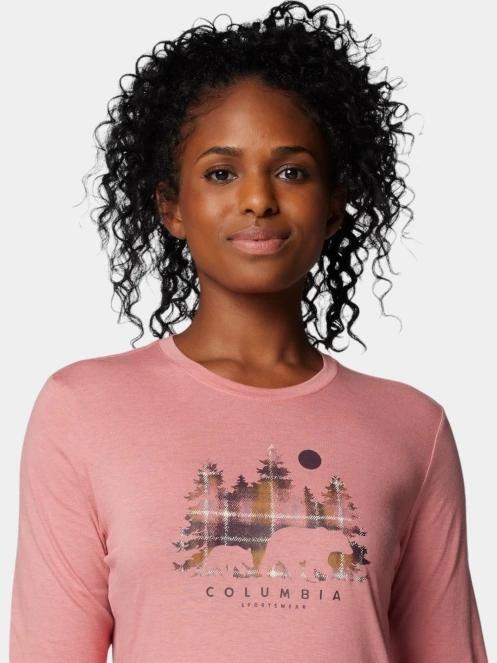 tricou cu maneci lungi pt. femei Columbia Hidden Haven Long Sleeve Tee roz 6