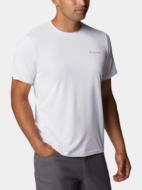 tricou pentru sport, cu maneci scurte pt. barbati Columbia Columbia Hike Crew alb 5