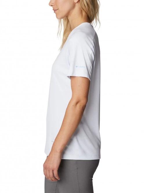 tricou pentru sport, cu maneci scurte pt. femei Columbia W Zero Rules Graphic Crew alb 3