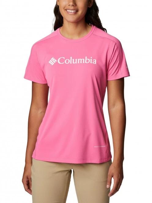 tricou pentru sport, cu maneci scurte pt. femei Columbia W Zero Rules Graphic Crew magenta 2