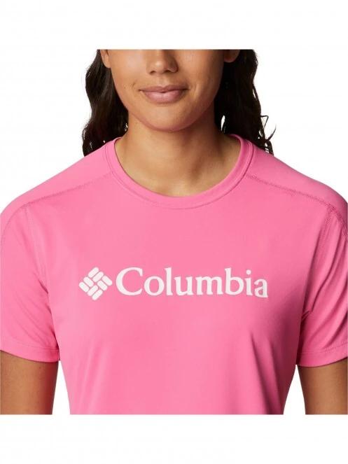 tricou pentru sport, cu maneci scurte pt. femei Columbia W Zero Rules Graphic Crew magenta 5