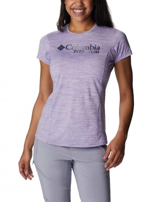 tricou pentru sport, cu maneci scurte pt. femei Columbia W Titan Pass Graphic Tee violet 2