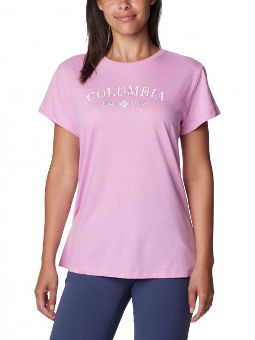 tricou cu maneci scurte pt. femei Columbia Columbia Trek Short Sleeve Graphic Tee roz 2