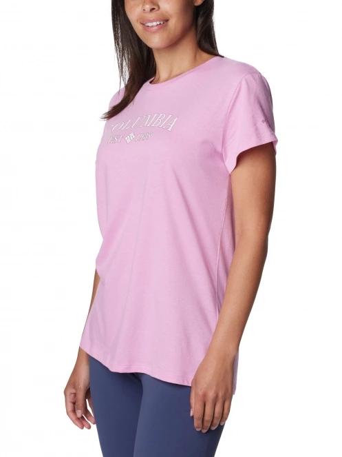 tricou cu maneci scurte pt. femei Columbia Columbia Trek Short Sleeve Graphic Tee roz 5