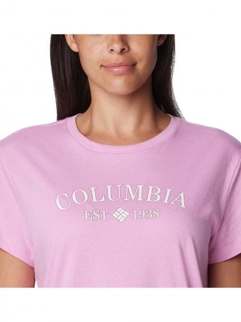 tricou cu maneci scurte pt. femei Columbia Columbia Trek Short Sleeve Graphic Tee roz 6