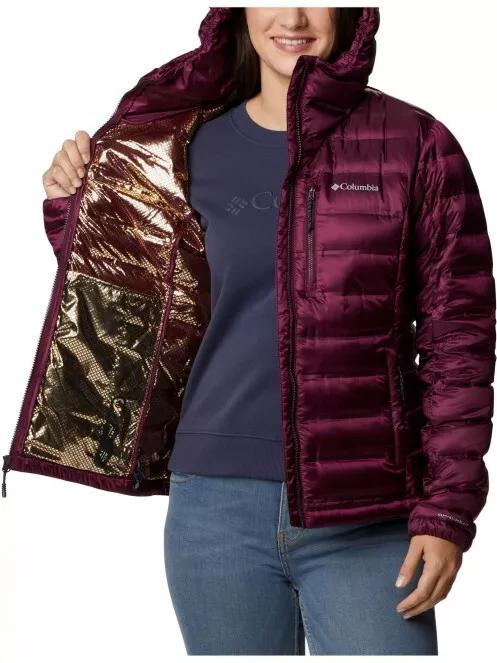 jacheta de puf pt. femei Columbia Pebble Peak Down Hooded Jacket violet 5
