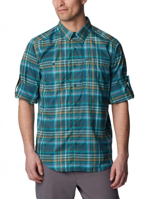 camasa de drumetie pt. barbati Columbia Silver Ridge Utility Lite Plaid Long Sleeve Shirt albastru 5