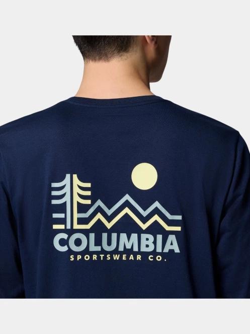 tricou cu maneci lungi pt. barbati Columbia CSC Seasonal Logo Long Sleeve Tee albastru 7
