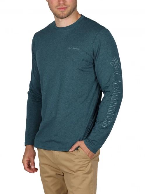 tricou cu maneci lungi, pentru sport pt. barbati Columbia Tech Trail Long Sleeve Graphic verde 6