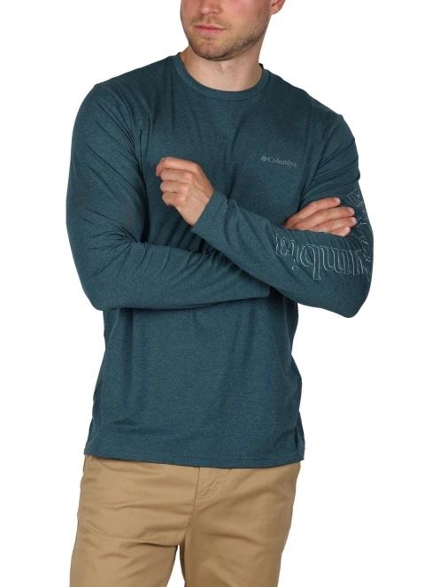 tricou cu maneci lungi, pentru sport pt. barbati Columbia Tech Trail Long Sleeve Graphic verde 7