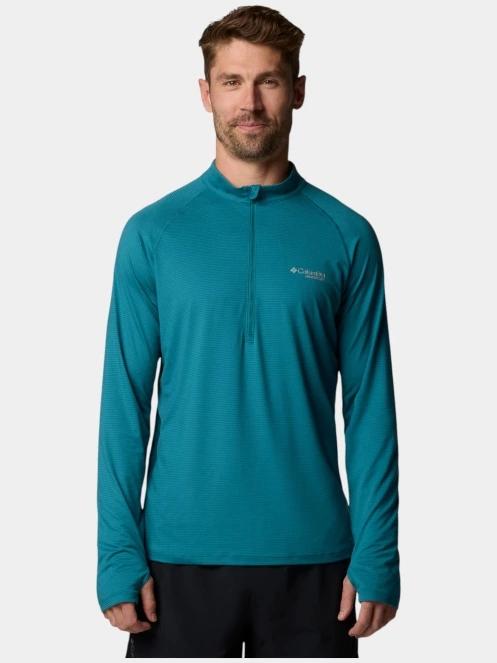 tricou cu maneci lungi, pentru sport pt. barbati Columbia M Endless Trail 1/2 Zip Mesh Long Sleeve verde 2