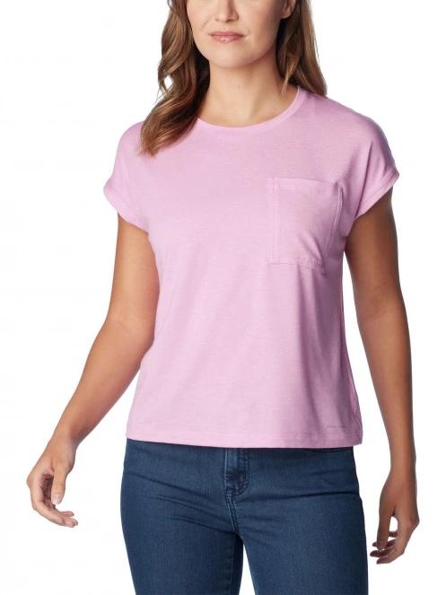 tricou cu maneci scurte pt. femei Columbia Boundless Trek Short Sleeve Tee roz 2