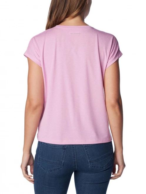 tricou cu maneci scurte pt. femei Columbia Boundless Trek Short Sleeve Tee roz 4