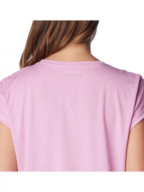 tricou cu maneci scurte pt. femei Columbia Boundless Trek Short Sleeve Tee roz 6