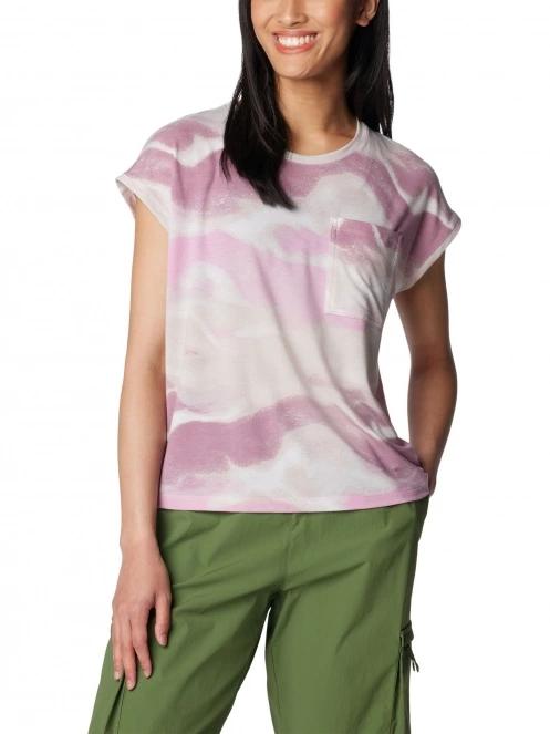 tricou cu maneci scurte pt. femei Columbia Boundless Trek Short Sleeve Tee magenta 2