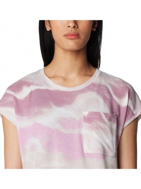 tricou cu maneci scurte pt. femei Columbia Boundless Trek Short Sleeve Tee magenta 5