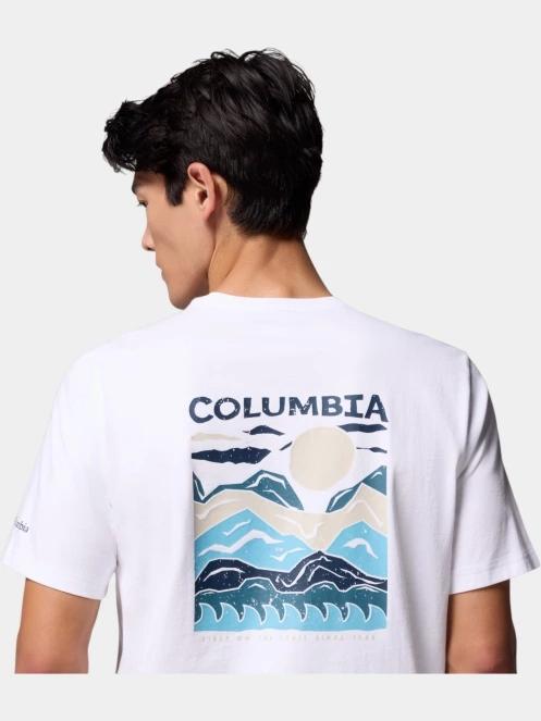 tricou cu maneci scurte pt. barbati Columbia Explorers Canyon Back Short Sleeve Tee alb 7