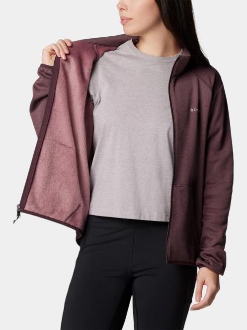 pulover polar pt. femei Columbia Columbia Hike Tech Fleece Full Zip rosu 6