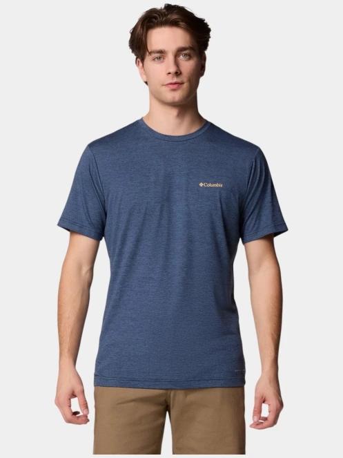 tricou pentru sport, cu maneci scurte pt. barbati Columbia Kwick Hike Back Graphic SS Tee albastru 2