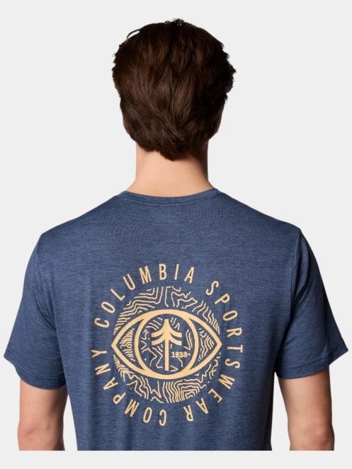 tricou pentru sport, cu maneci scurte pt. barbati Columbia Kwick Hike Back Graphic SS Tee albastru 6