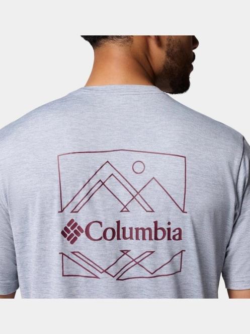 tricou pentru sport, cu maneci scurte pt. barbati Columbia Kwick Hike Back Graphic Short Sleeve Tee gri 7