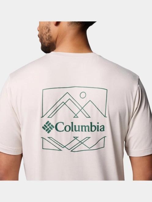 tricou pentru sport, cu maneci scurte pt. barbati Columbia Kwick Hike Back Graphic Short Sleeve Tee nisip 7