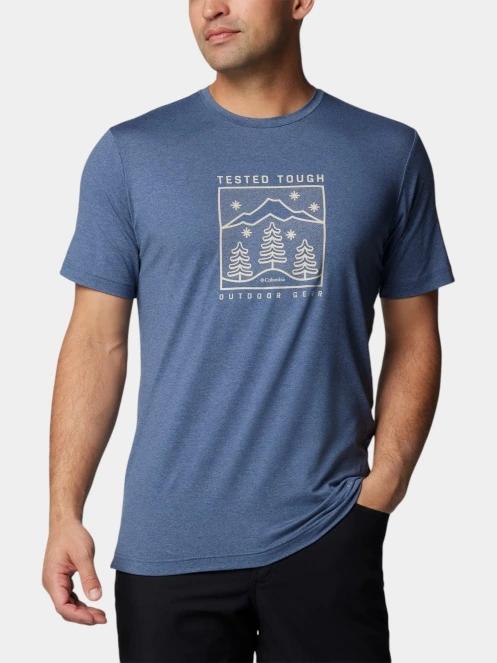 tricou pentru sport, cu maneci scurte pt. barbati Columbia Kwick Hike Graphic Short Sleeve Tee albastru 2