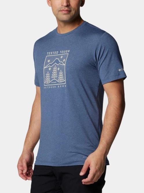 tricou pentru sport, cu maneci scurte pt. barbati Columbia Kwick Hike Graphic Short Sleeve Tee albastru 5