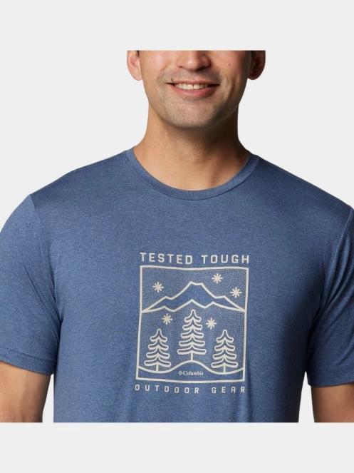 tricou pentru sport, cu maneci scurte pt. barbati Columbia Kwick Hike Graphic Short Sleeve Tee albastru 6