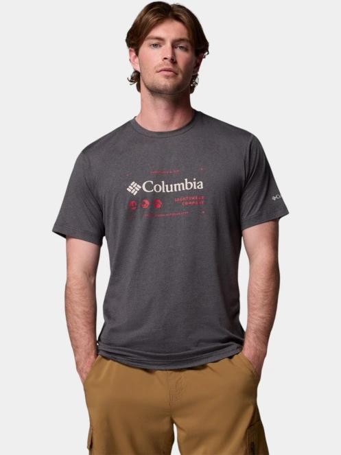 tricou pentru sport, cu maneci scurte pt. barbati Columbia Kwick Hike Graphic Short Sleeve Tee negru 2