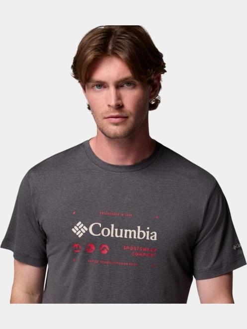 tricou pentru sport, cu maneci scurte pt. barbati Columbia Kwick Hike Graphic Short Sleeve Tee negru 6