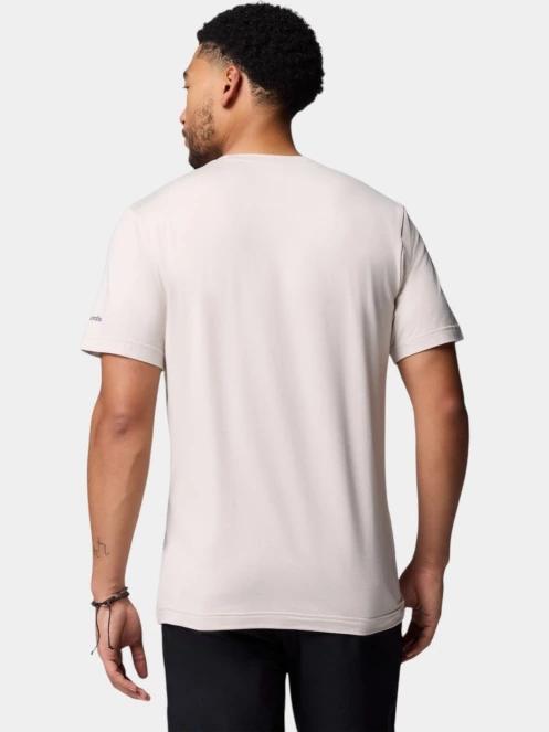 tricou pentru sport, cu maneci scurte pt. barbati Columbia Kwick Hike Graphic Short Sleeve Tee nisip 4