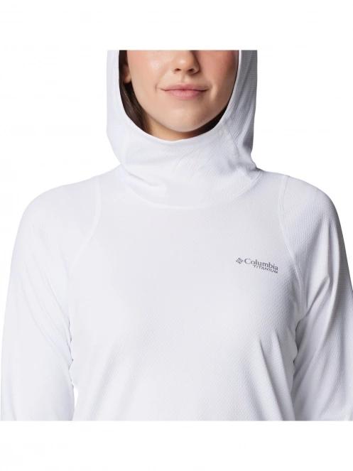 tricou cu maneci lungi, pentru sport pt. femei Columbia Summit Valley Hoodie alb 5